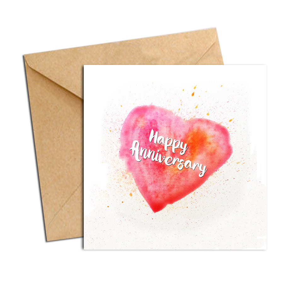 Card - Heart Blood Orange Anniversary