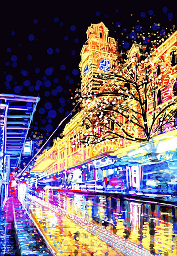 Print (Iconic) - Melbourne Flinders by Night
