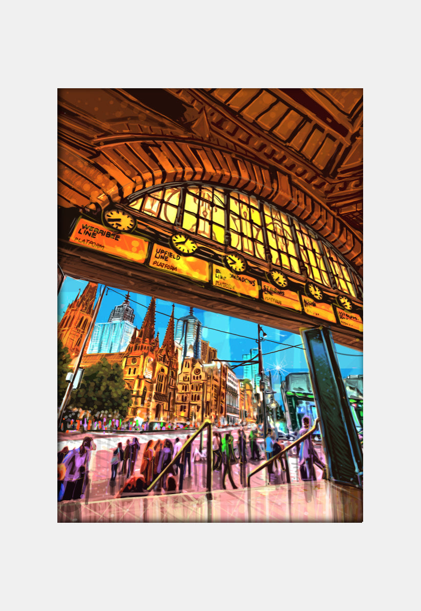 Print (Iconic) - Melbourne Flinders St Clocks internal (Portrait)