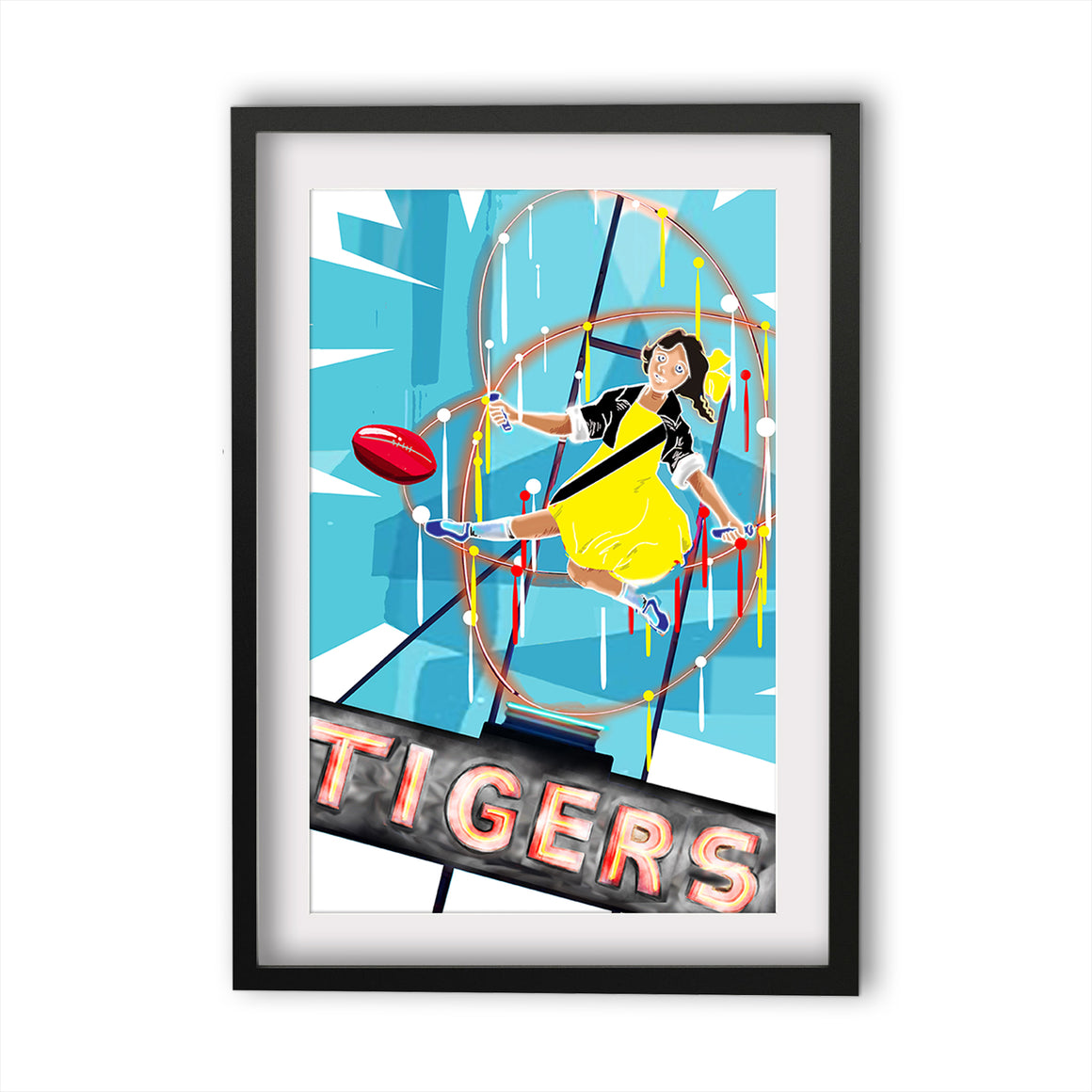 Print Football AFL - Richmond Skipping Girl Kick